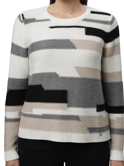 GolleHaug Pullover mit Rundhals und Streifenmuster  02521-11126